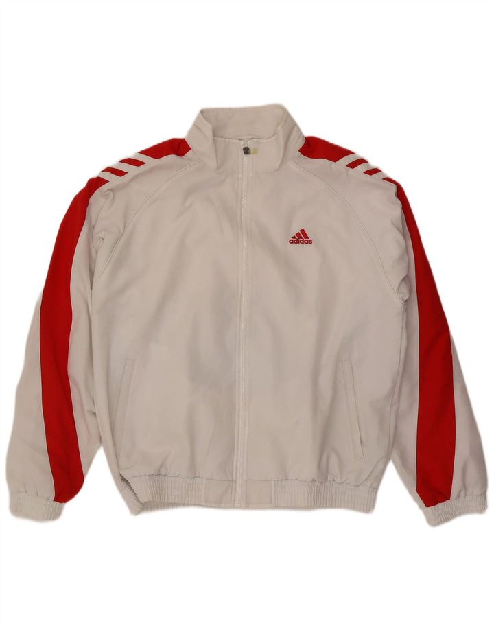 Мужская спортивная куртка Adidas UK 44/46, большой белый полиэстер с цветными блоками