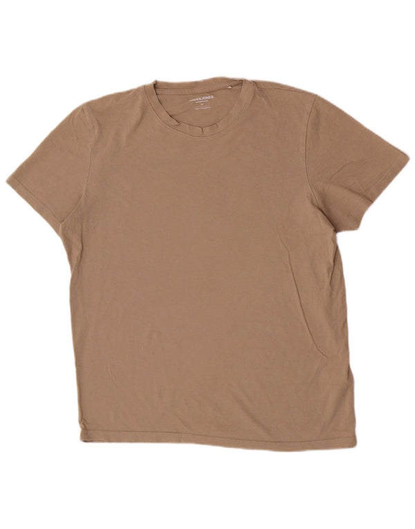 Мужская футболка Jack & Jones из хлопка среднего коричневого цвета