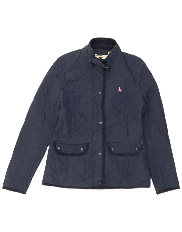 Женская стеганая куртка Jack Wills UK 10, маленькая, темно-синяя, полиэстер