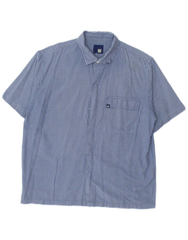 Quiksilver Mens Short Sleeve Shirt Large Blue Check Cotton