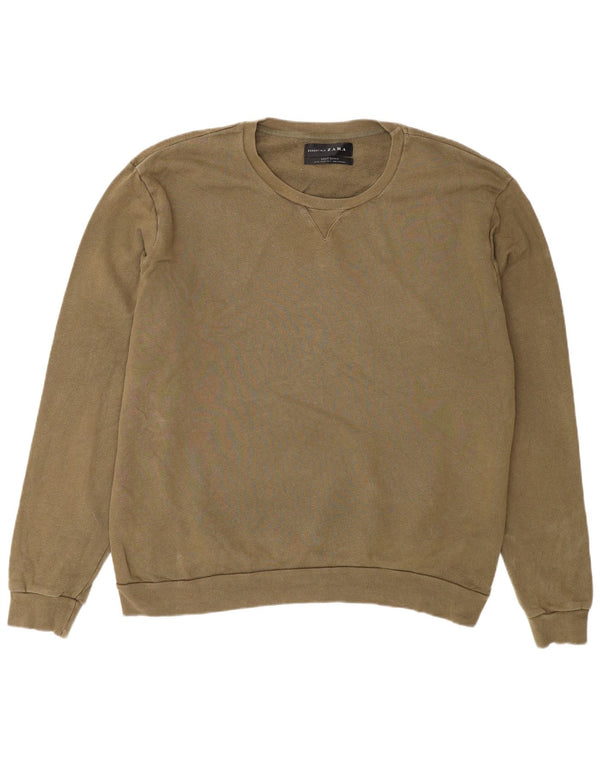 Мужской свитер Zara 2XL, хаки, хлопок
