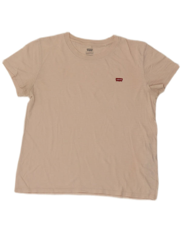 Женская футболка Levi's Perfect Crew Top UK 14, средний бежевый хлопок