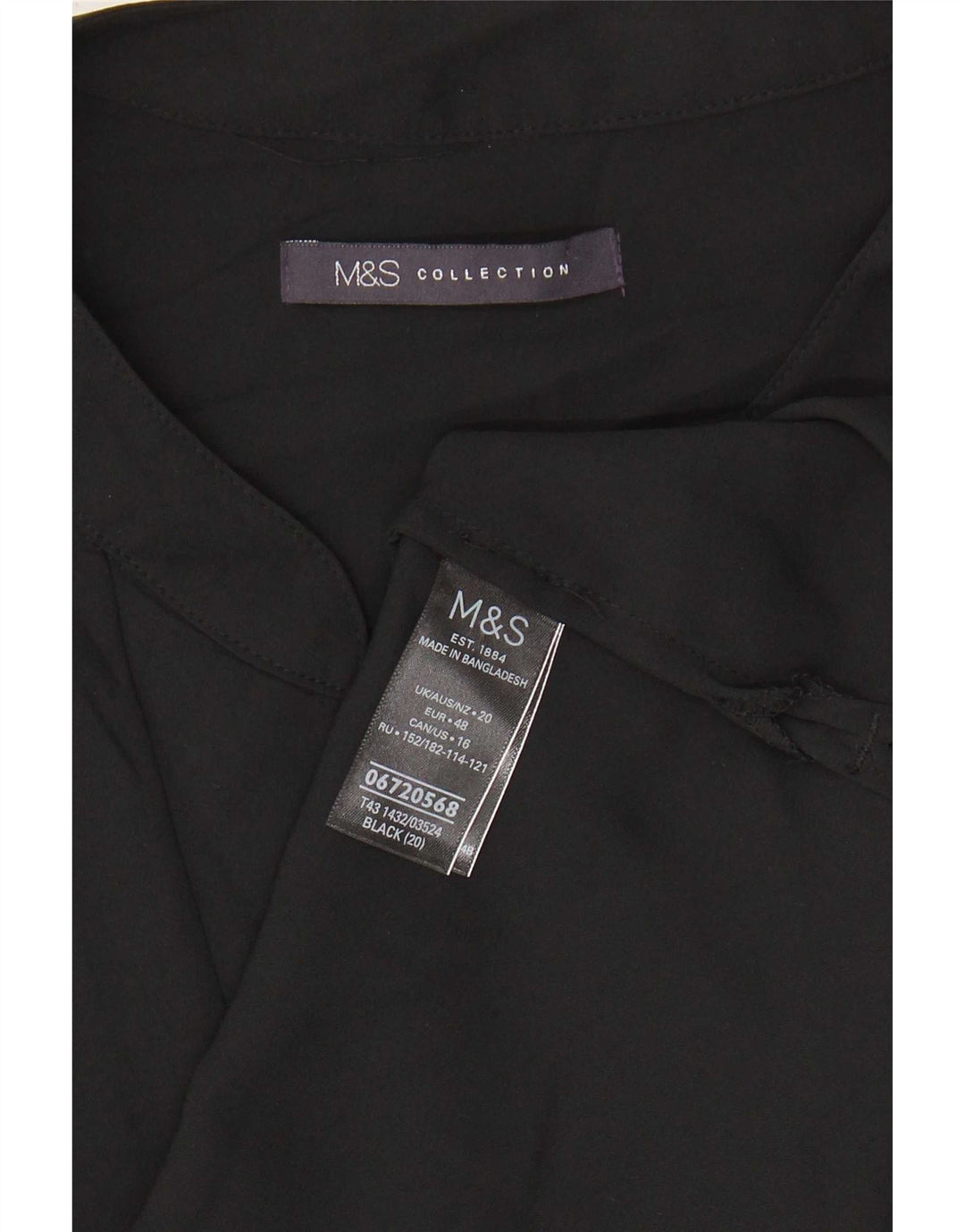 Женская блузка без рукавов Marks & Spencer UK 20 2XL, черный полиэстер