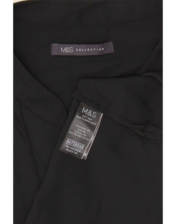 Женская блузка без рукавов Marks & Spencer UK 20 2XL, черный полиэстер