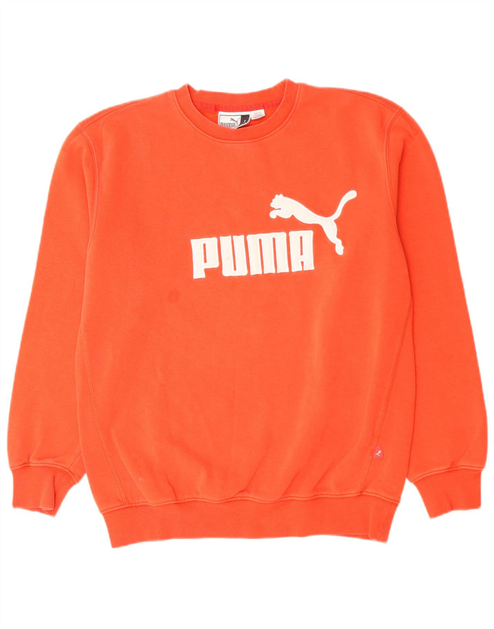 Мужской свитшот с рисунком PUMA, маленький оранжевый хлопковый джемпер
