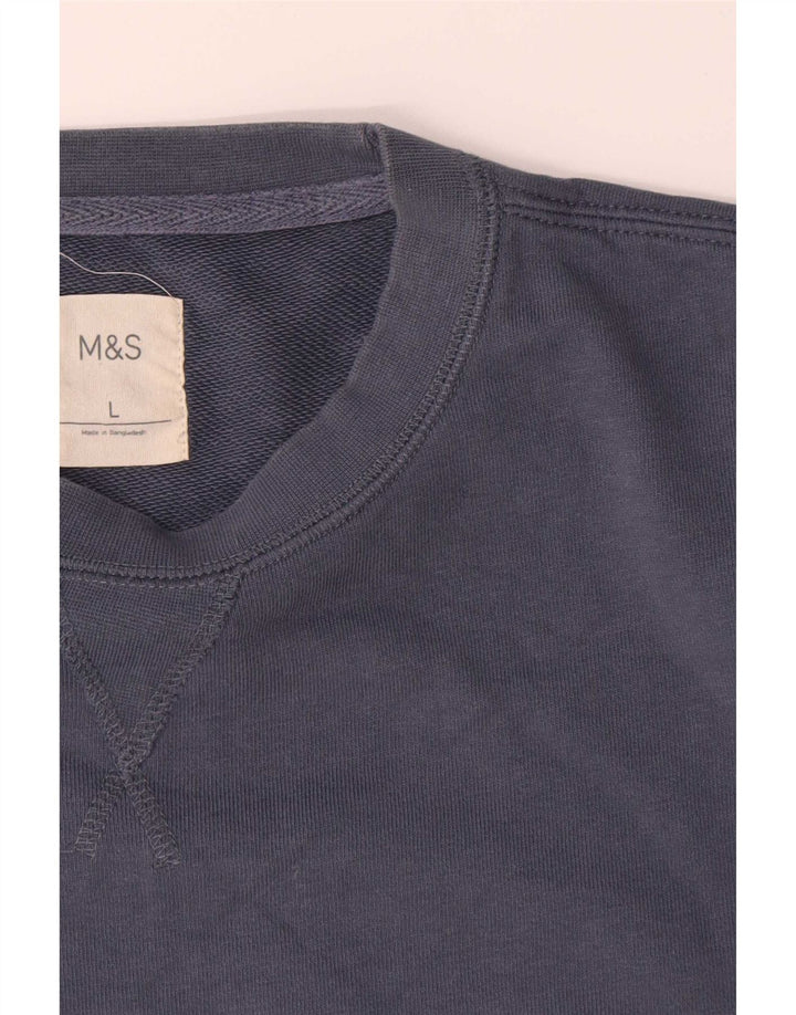 Мужской свитер Marks & Spencer, большой темно-синий, хлопок