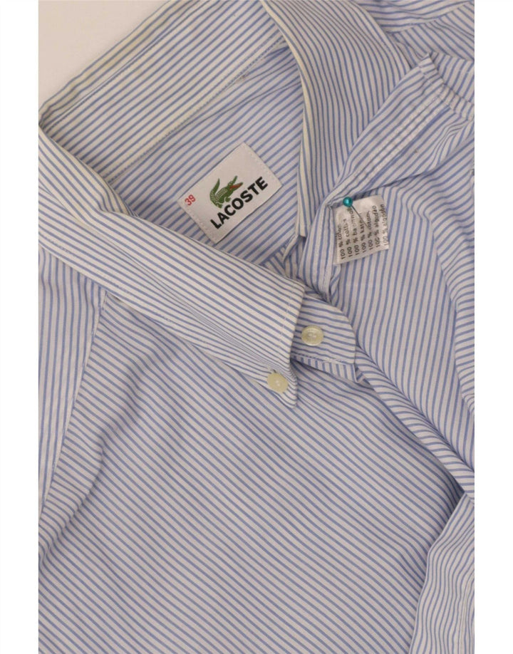 Мужская рубашка Lacoste, размер 39, средний синий хлопок в тонкую полоску