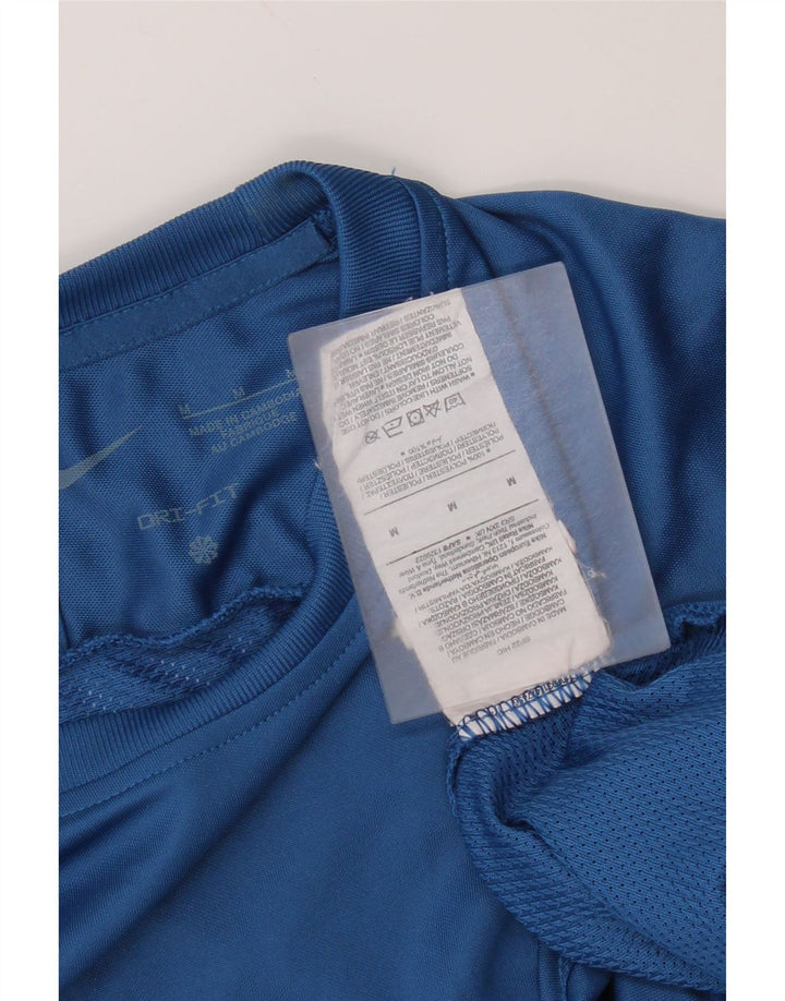 Мужская футболка Nike Dri Fit, средний синий полиэстер