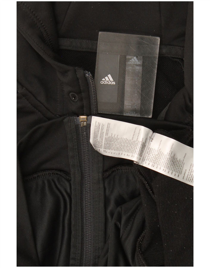Мужской свитер с капюшоном на молнии Adidas среднего черного цвета из полиэстера