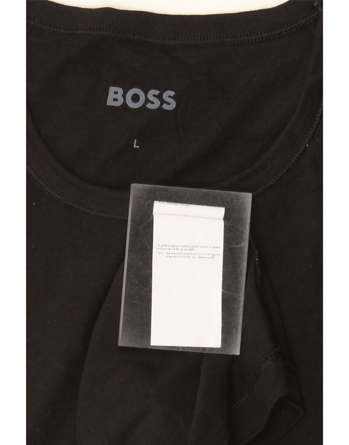 Мужская футболка Hugo Boss, большой черный хлопок