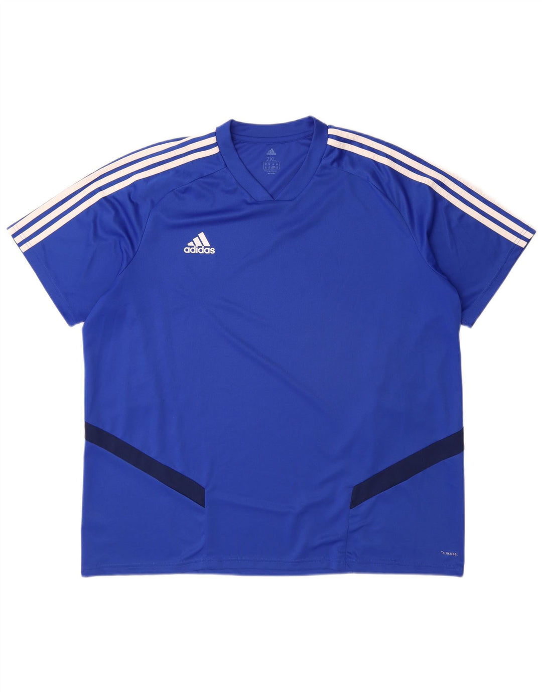 Мужская футболка Adidas Climacool Top 2XL Синяя с цветными блоками