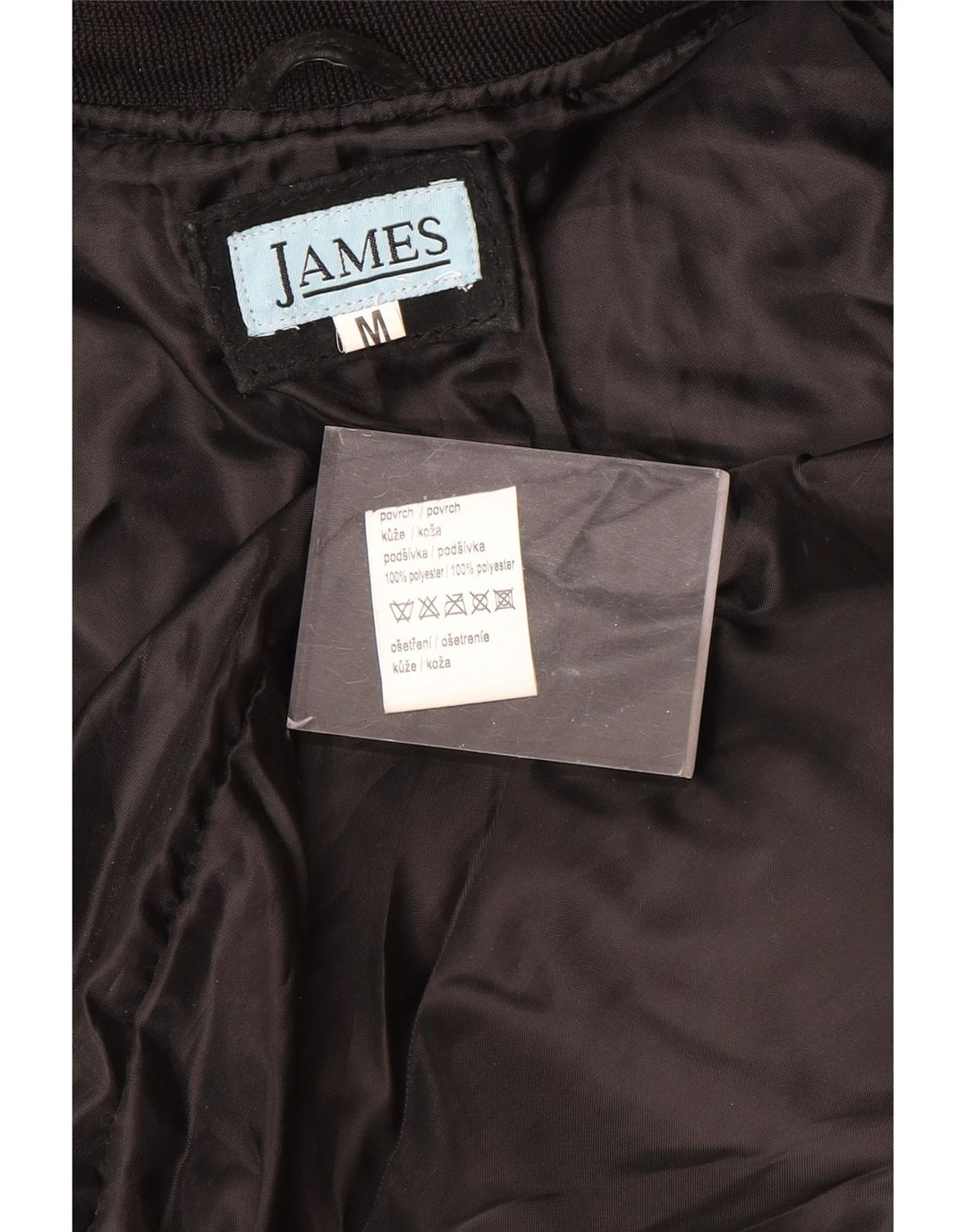 Мужской замшевый бомбер VINTAGE UK 38, средний черный кожаный