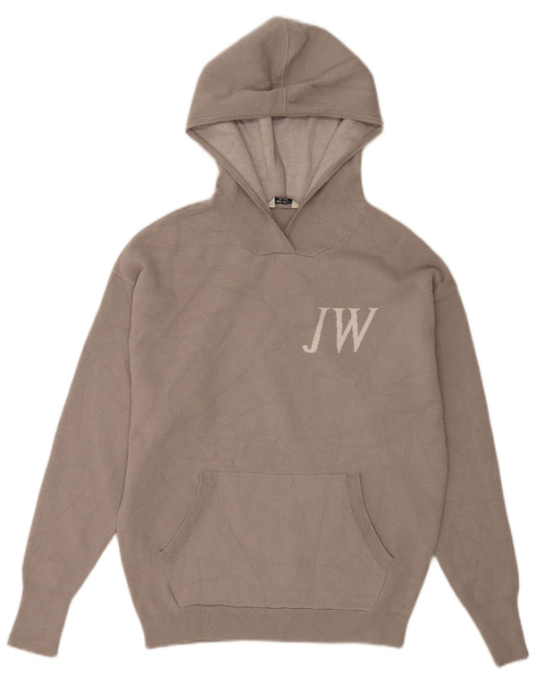 Женский джемпер с капюшоном оверсайз с рисунком Jack Wills UK 6 XS, бежевый, вискоза