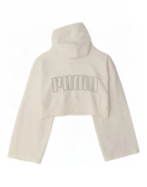 Женский укороченный джемпер с капюшоном Puma UK 6 XS, белый хлопок
