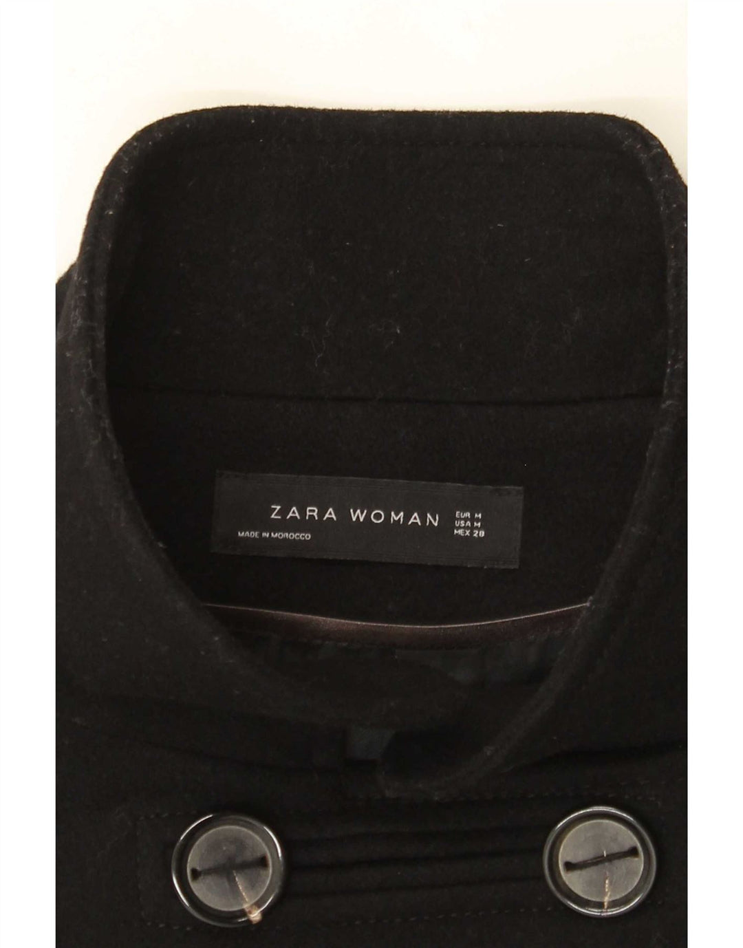 Женское двубортное пальто Zara UK 14, средний черный