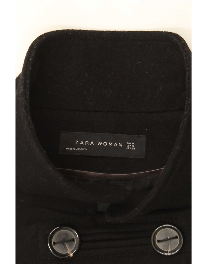 Женское двубортное пальто Zara UK 14, средний черный