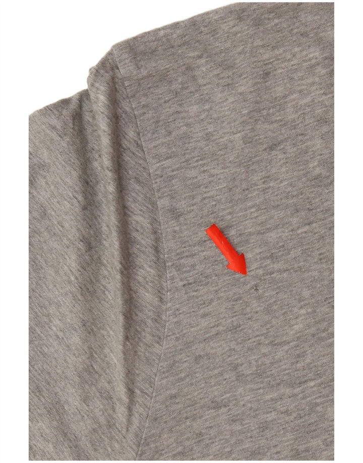 Мужская футболка с рисунком Quiksilver стандартного кроя, хлопковый топ среднего серого цвета