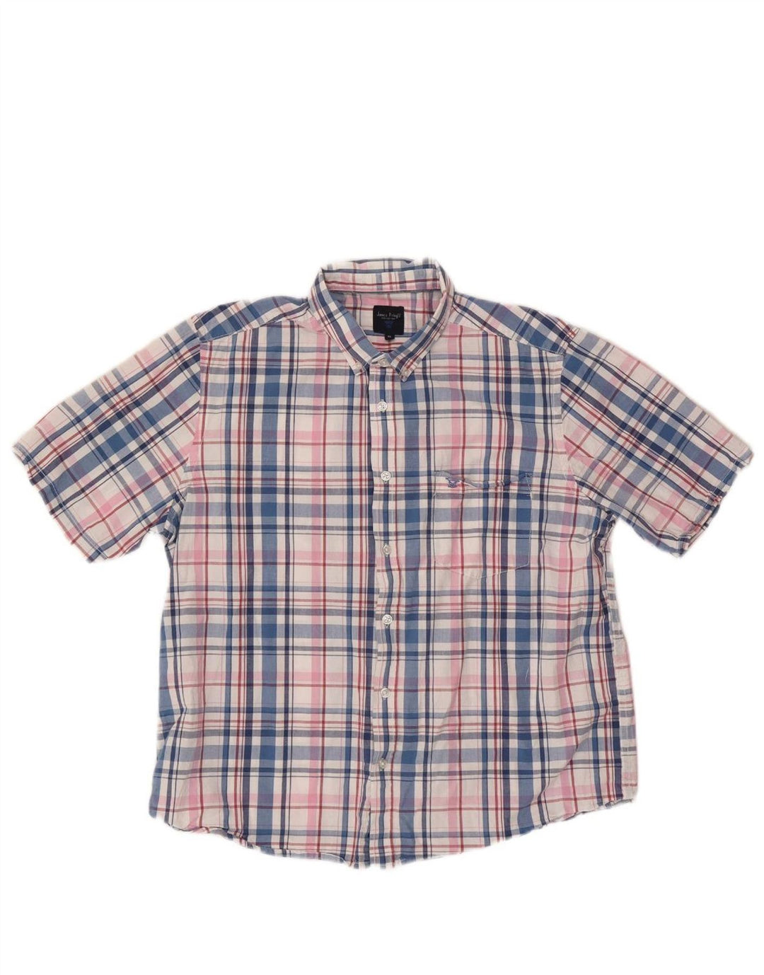 JAMES PRINGLE Mens Short Sleeve Shirt XL Multicoloured Check