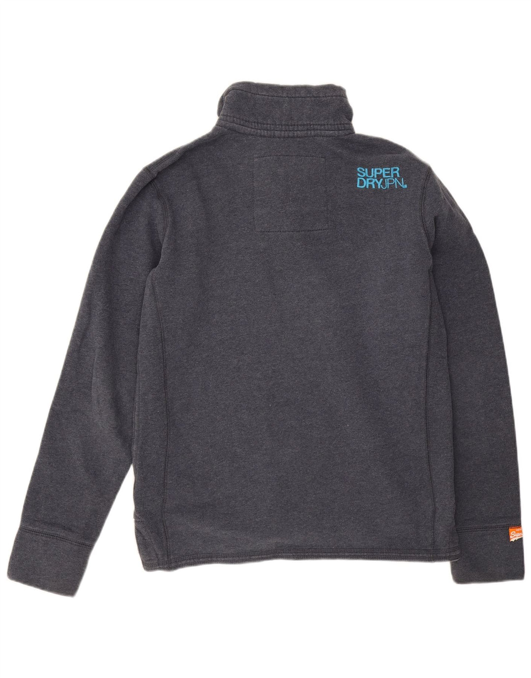 Мужской свитер Superdry с воротником на пуговицах, большой темно-синий хлопковый джемпер