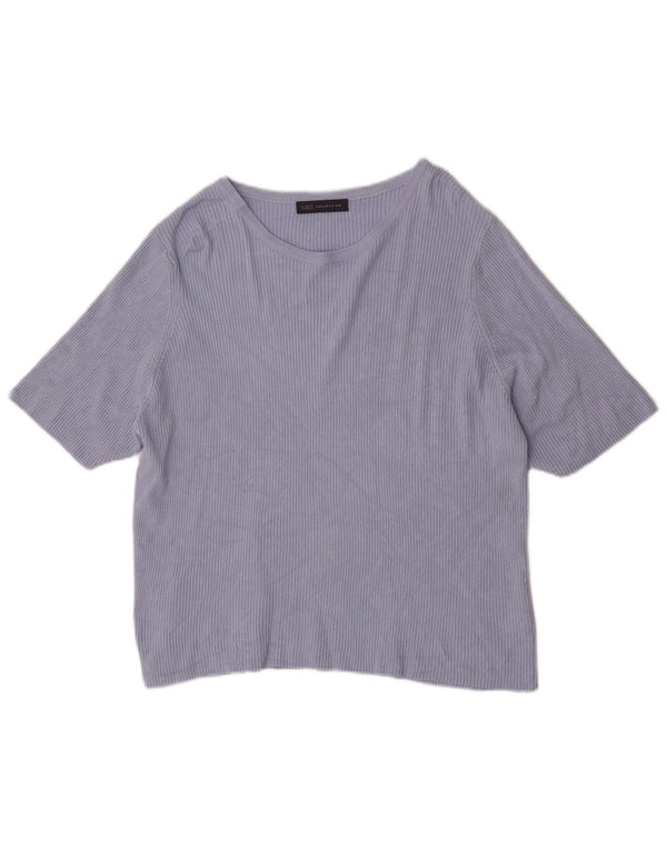 Женская футболка Marks & Spencer Top UK 24 4XL Синяя вискоза
