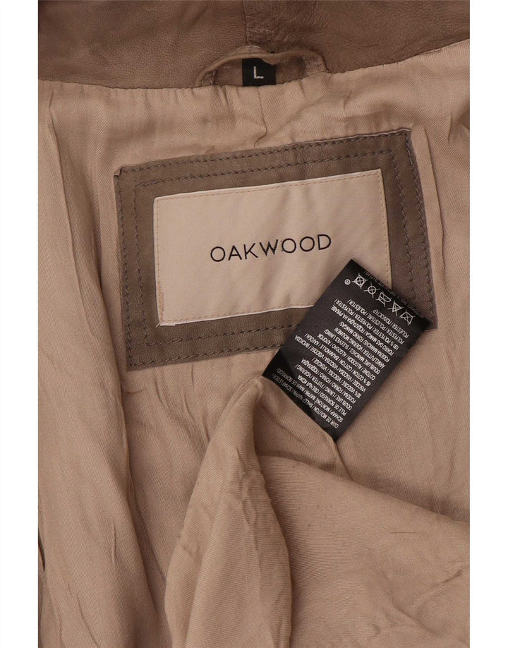 Женская кожаная куртка Oakwood UK 14, большая серая