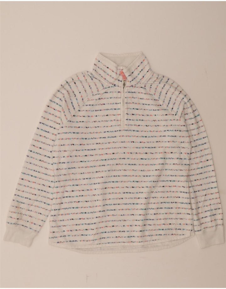 CREW CLOTHING Womens Oversized Sweatshirt Jumper UK 10 Small White Striped Vintage Crew Clothing and Second-Hand Crew Clothing from Messina Hembry 