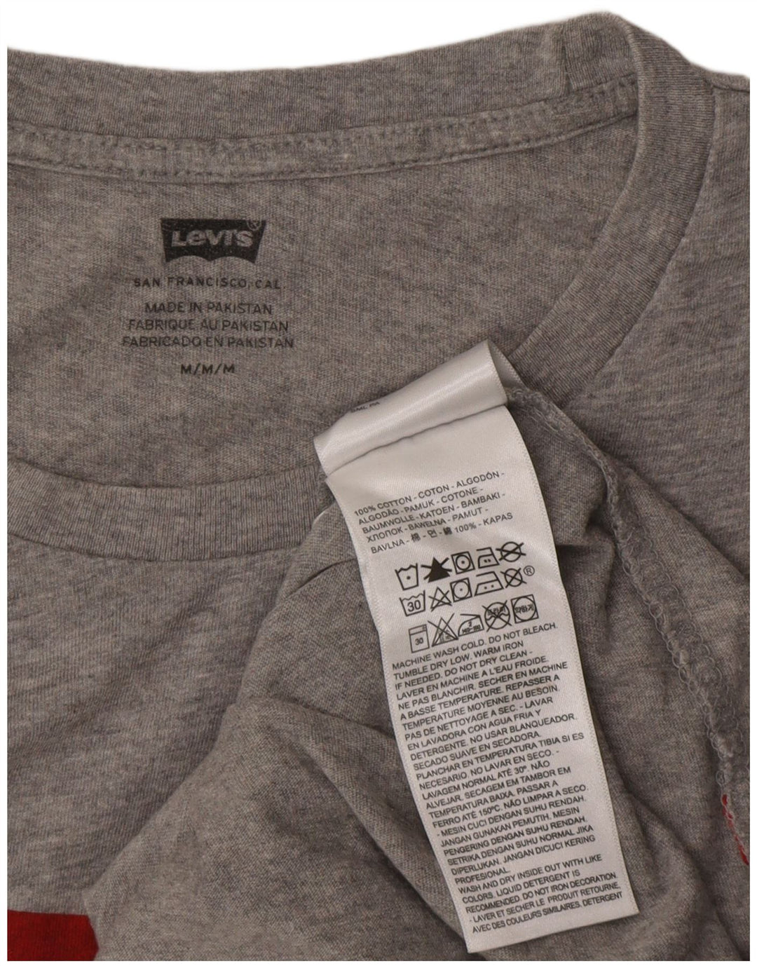 Мужская футболка с рисунком Levi's, хлопковый топ среднего серого цвета с крапинками
