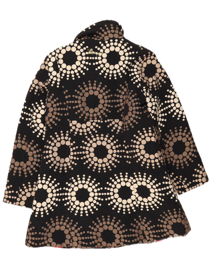 Женское пальто Desigual EU 44 XL, черное, полиэстер с геометрическим рисунком