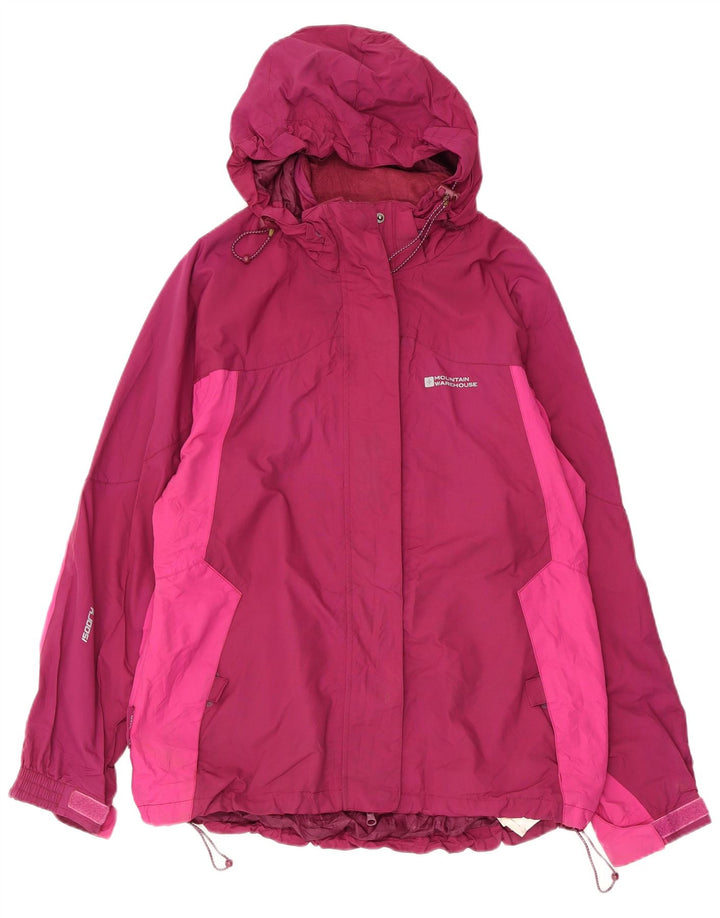 Женская непромокаемая куртка с капюшоном Mountain Warehouse UK 14, большая розовая с цветными блоками