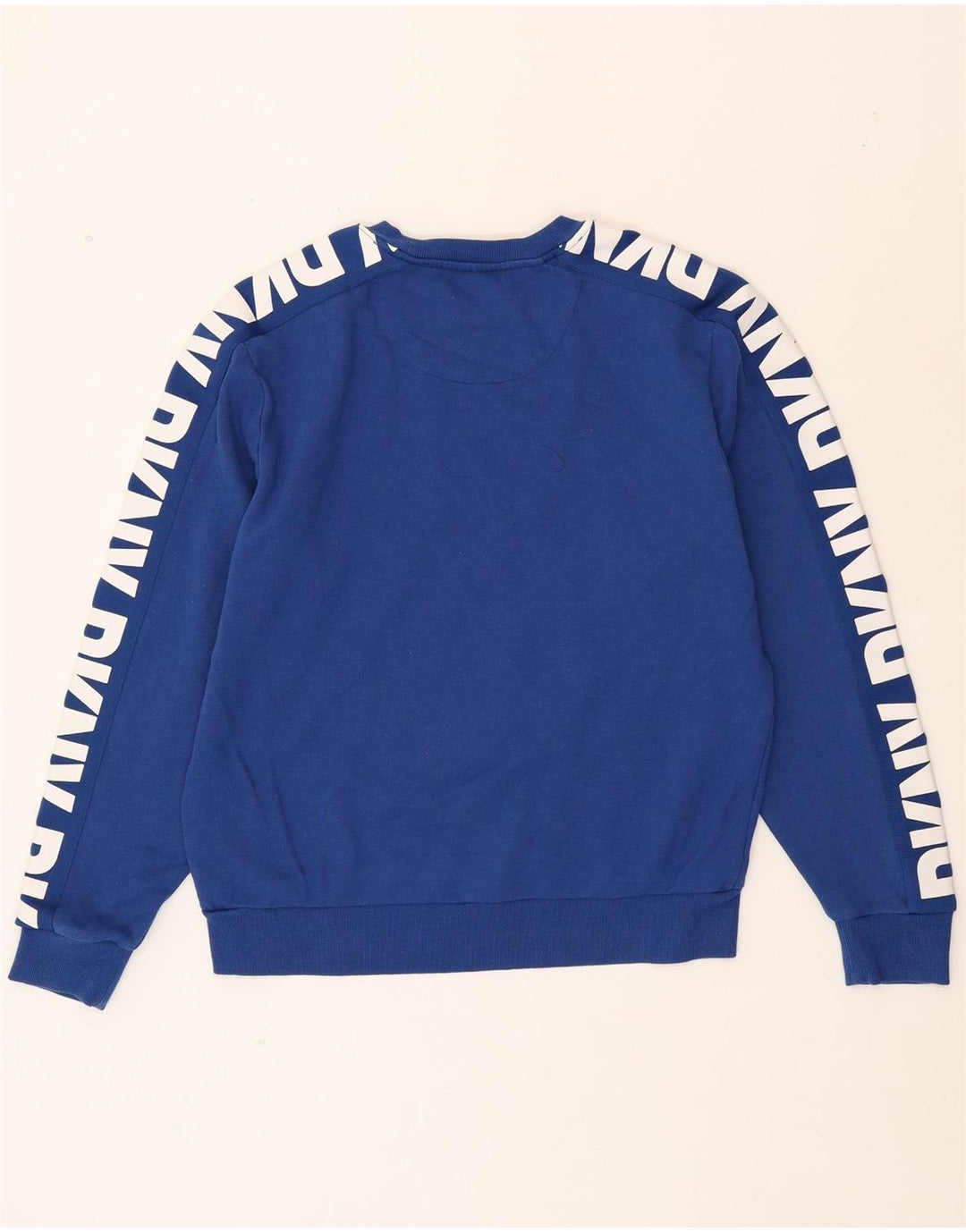 DKNY Mens Graphic Sweatshirt Jumper Medium Blue Cotton Vintage Dkny and Second-Hand Dkny from Messina Hembry 