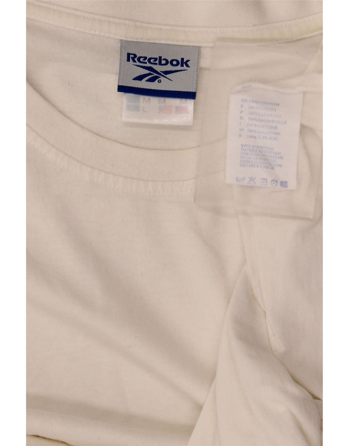 Reebok Мужская футболка из хлопка среднего размера белого цвета