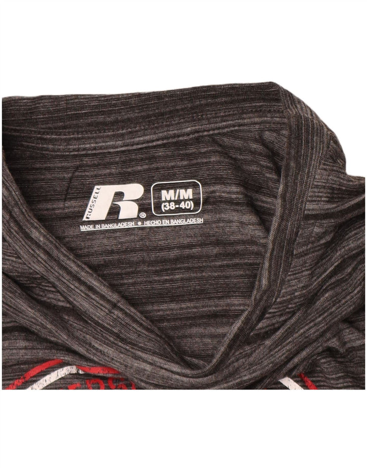 Мужская футболка с рисунком RUSSELL ATHLETIC, Великобритания, 38/40, средний серый в полоску