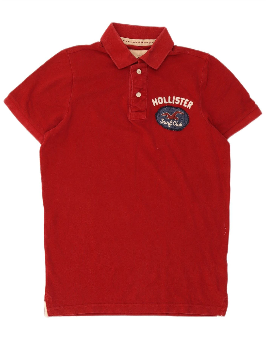 Мужская рубашка поло с рисунком Hollister, средний красный хлопок, хлопок
