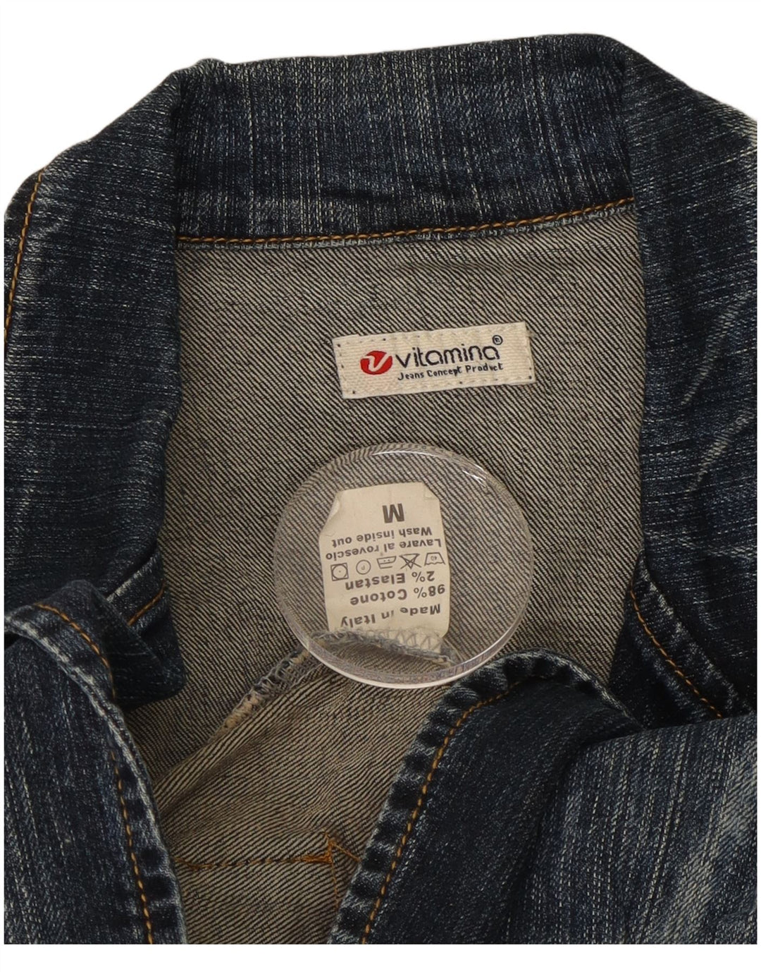 Женский джинсовый пиджак на 1 пуговице Vitamina, британский цвет 14, хлопковый средний синий цвет