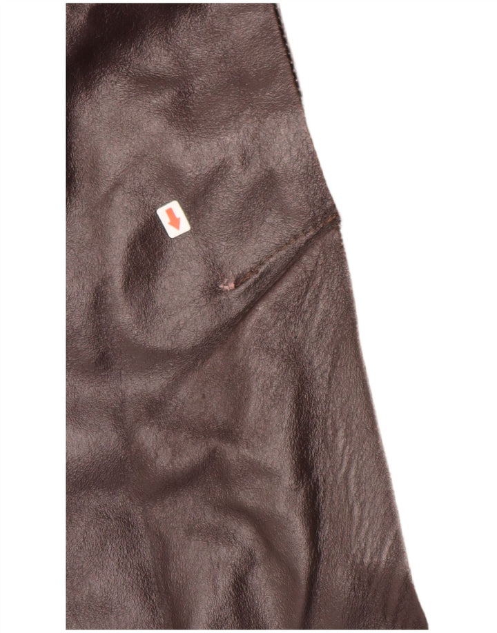 METROPOLITAN Мужское кожаное пальто IT 50 Большое Коричневое Кожаное