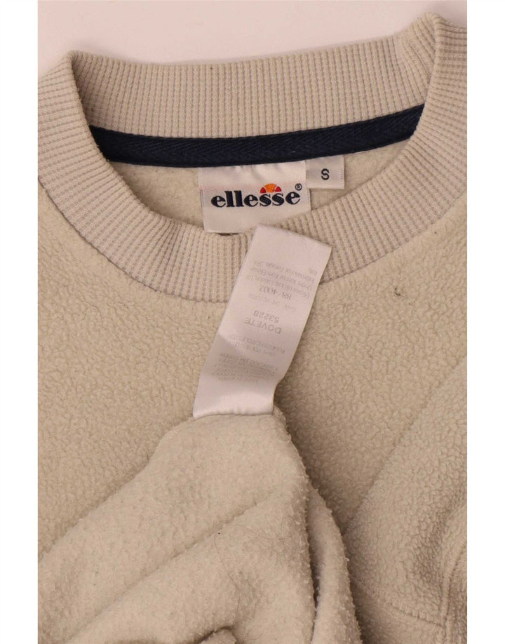Ellesse Мужской флисовый джемпер с рисунком, маленький бежевый, полиэстер