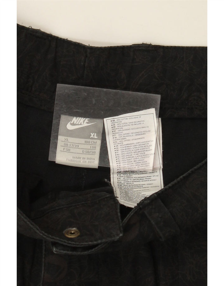 Мужские шорты-карго NIKE XL W38, черный хлопок с цветочным принтом