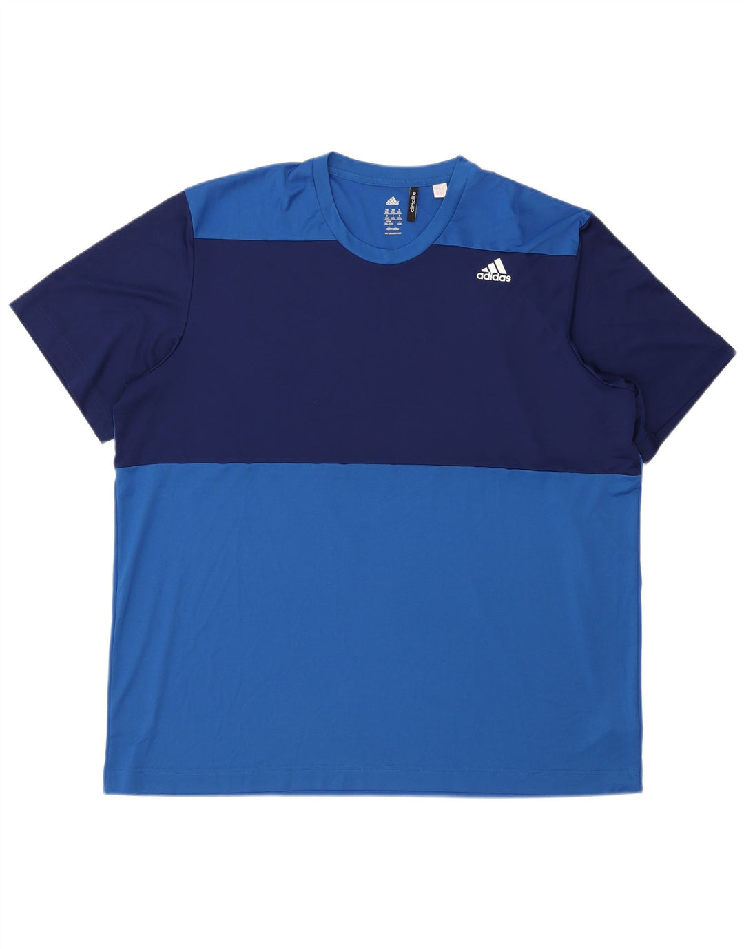 Мужская футболка Adidas Climalite Top 2XL Синяя с цветными блоками из полиэстера