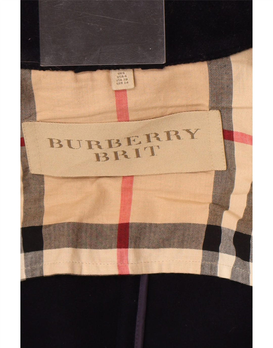 Burberry Женский дафлкот оверсайз с капюшоном UK 6 XS Темно-синий Классический Классический