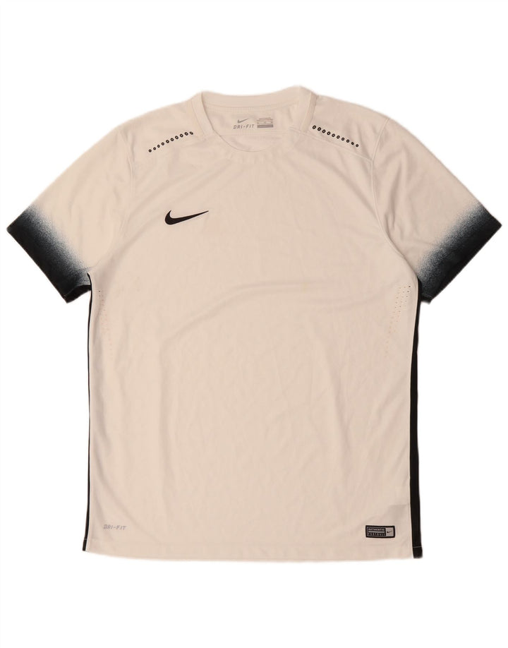 Мужская футболка NIKE Dri Fit Top XL, белый полиэстер с цветными блоками