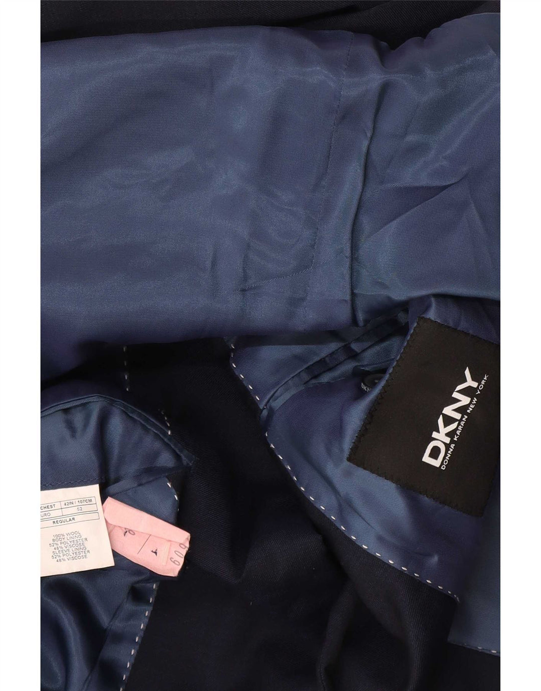 Мужской пиджак Dkny на 2 пуговицах IT 52 XL Темно-синий, шерсть
