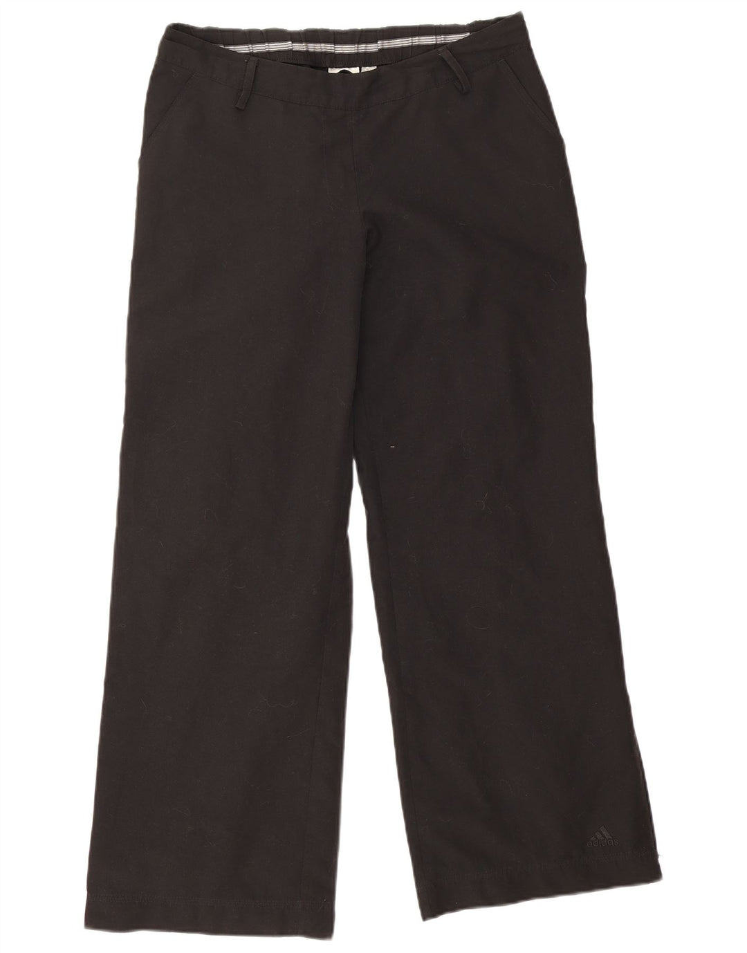 Женские широкие спортивные брюки Adidas UK 12, средний черный полиэстер