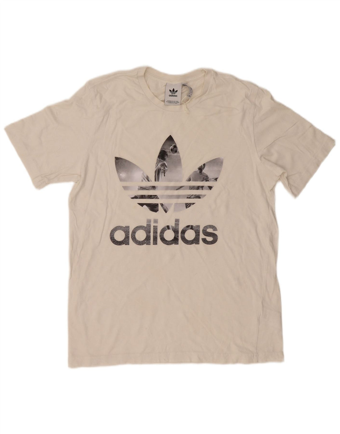 Adidas Мужская футболка с рисунком Топ среднего размера, белый хлопок