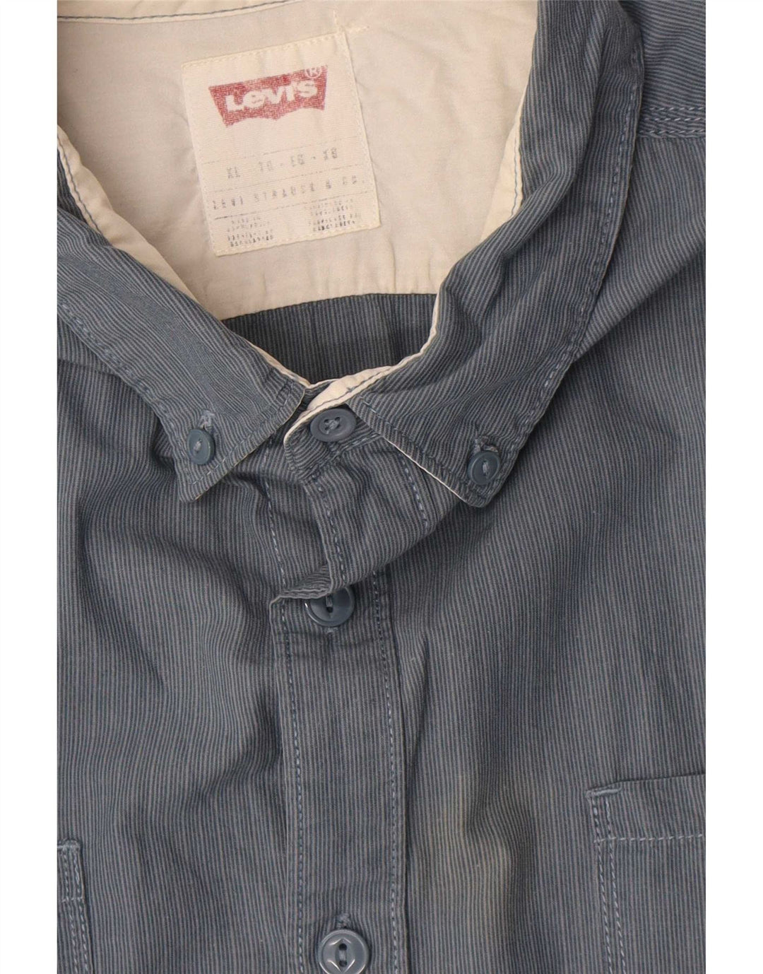 Мужская рубашка Levi's XL, хлопковая серая полоска