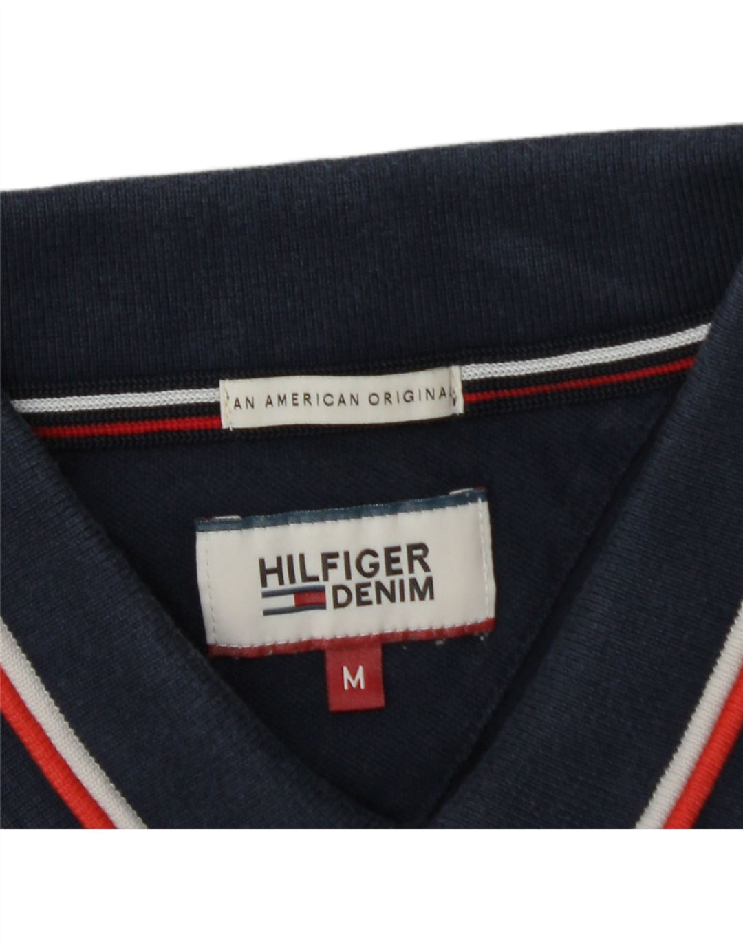TOMMY HILFIGER Mens Polo Shirt Medium Navy Blue Vintage Tommy Hilfiger and Second-Hand Tommy Hilfiger from Messina Hembry 