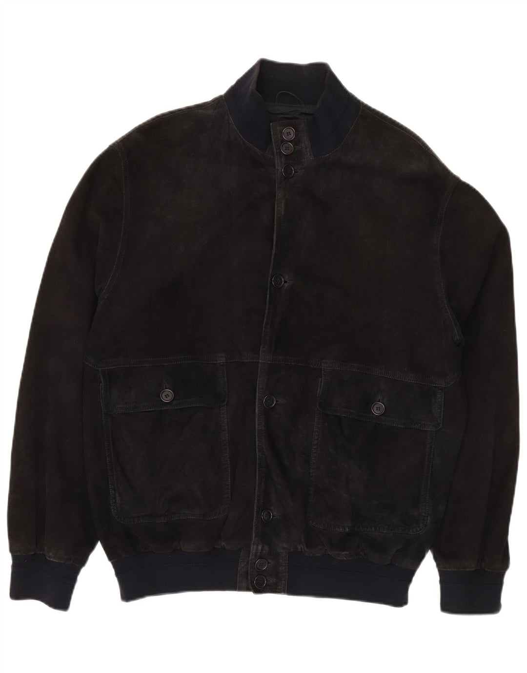 Мужской замшевый бомбер VINTAGE IT 52 XL Темно-синий кожаный