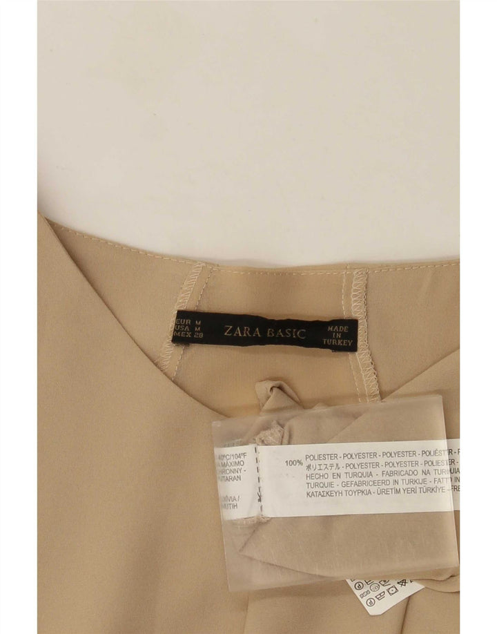 Женская блузка с длинным рукавом Zara Top UK 14, средний бежевый полиэстер