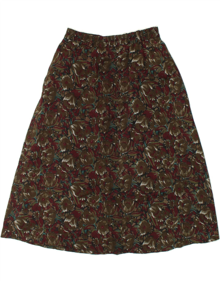 VINTAGE Womens A-Line Skirt IT 40 Small W28  Brown Floral Polyester Vintage Vintage and Second-Hand Vintage from Messina Hembry 