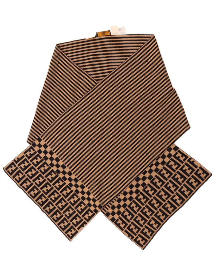 Женская шаль Fendi IT 42, средний размер, бежевая полоска, дизайнерская шерсть из мериносовой шерсти