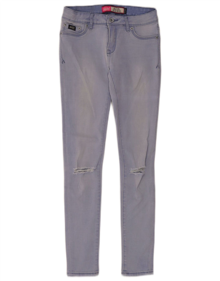 Женские рваные джинсы-джеггинсы Superdry Alexia W25 L30, синий хлопок